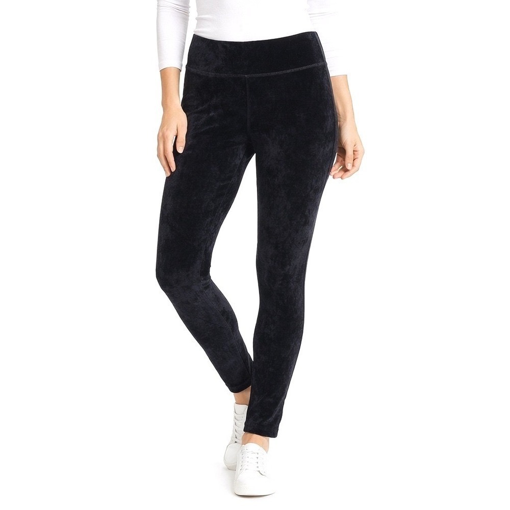 Vineyard Vines Black Velour Leggings Women S Luxe Lounge Athleisure Soft Stretch